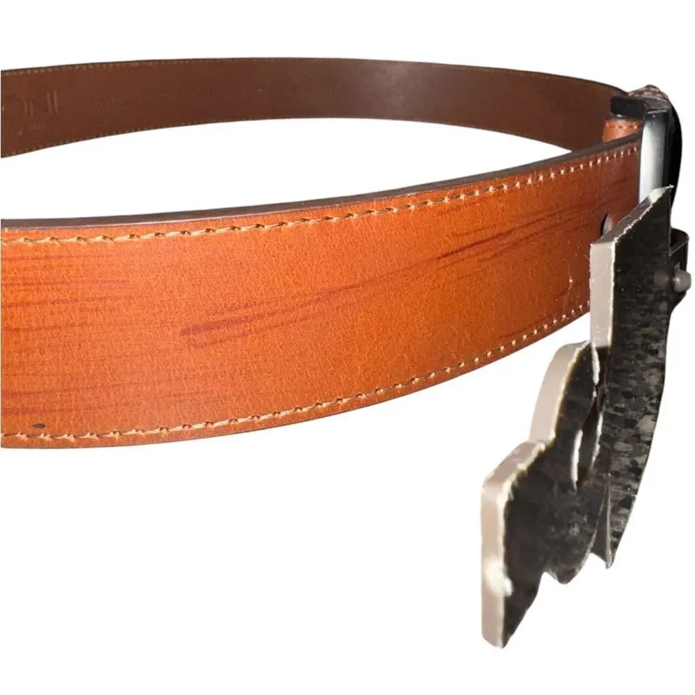 Biconi NWT Genuine Leather Belt in Cognac Size 34